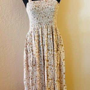 Rylee + Cru WOMEN'S GARDEN BIRDS IVY SMOCKED DRESS | IVORY